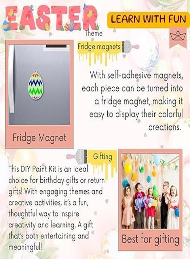 CRAFTER60 DIY Wooden Painting Kit for Kids 5+ - DIY Art & Craft Set with Paints, Brushes & Cutouts - Educational Creative Toy (Easter) - Image 3